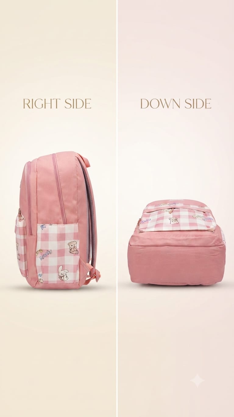 Imported Pure Cotton Backpack for Women & Girls | Multi-Compartment School & College Bag