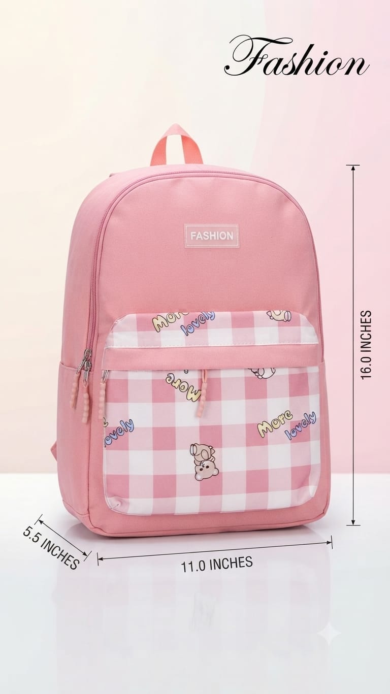 Imported Pure Cotton Backpack for Women & Girls | Multi-Compartment School & College Bag