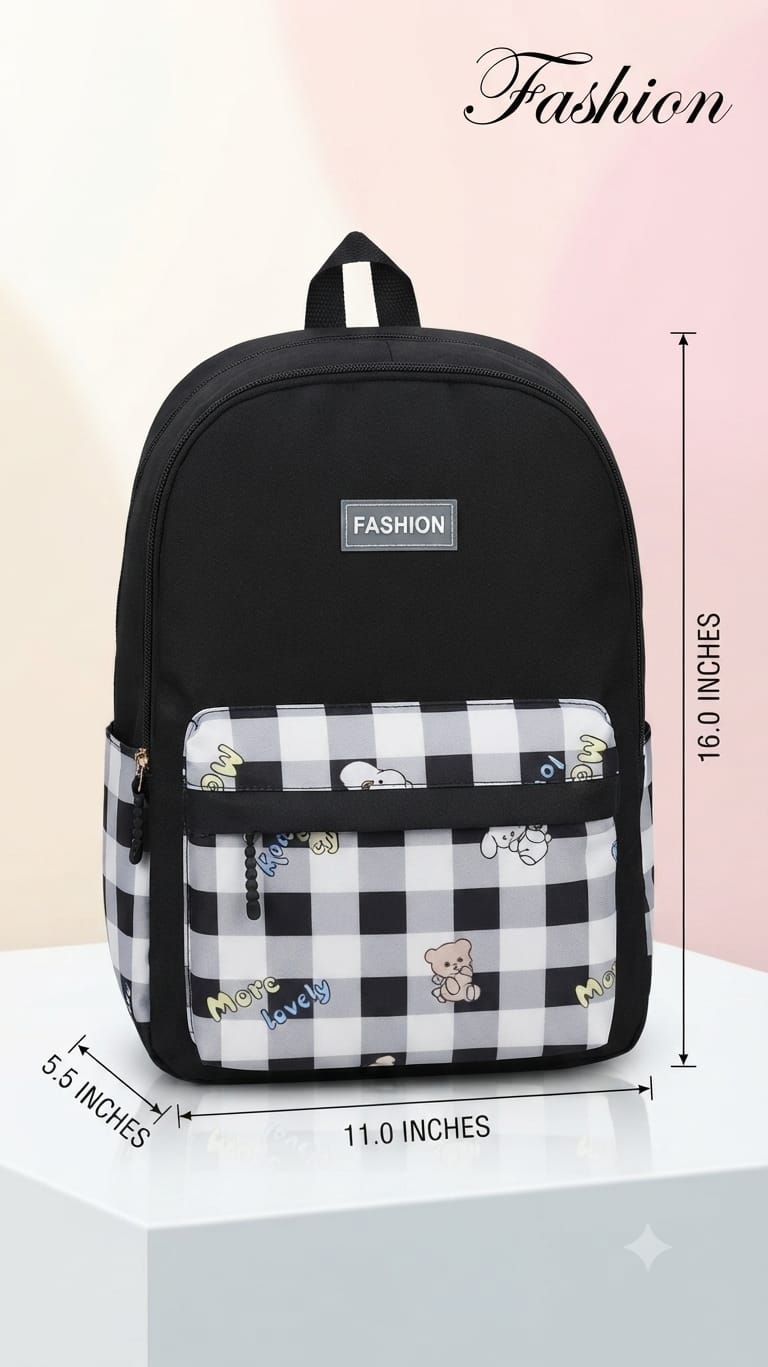 Imported Pure Cotton Backpack for Women & Girls | Multi-Compartment School & College Bag