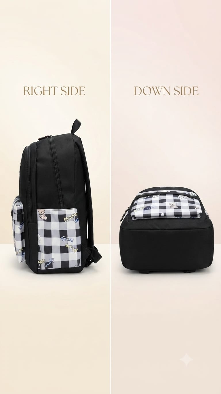 Imported Pure Cotton Backpack for Women & Girls | Multi-Compartment School & College Bag