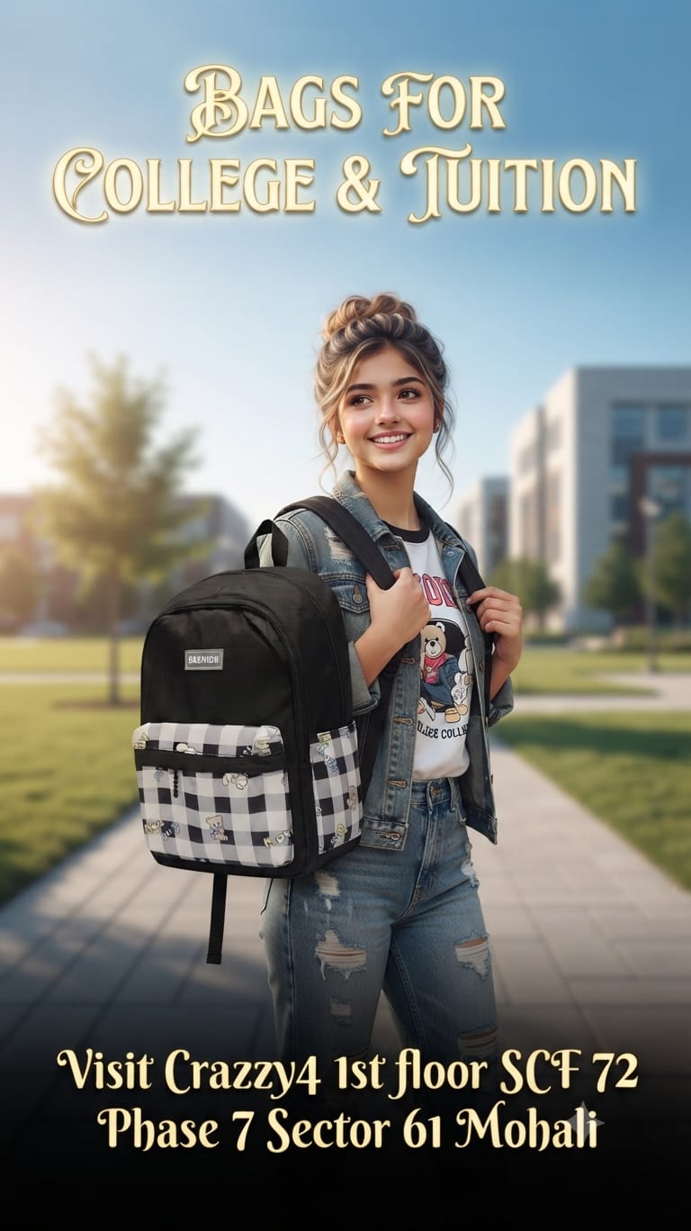 Imported Pure Cotton Backpack for Women & Girls | Multi-Compartment School & College Bag