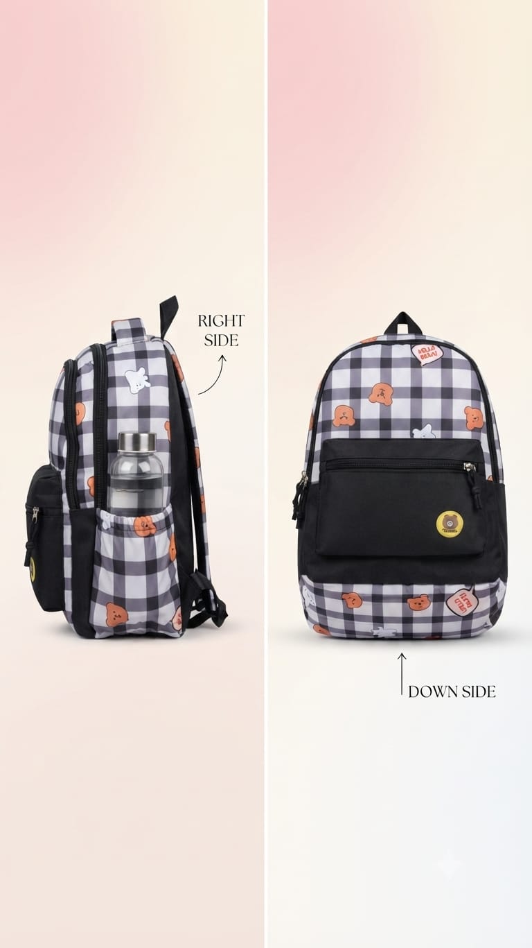 Imported Pure Cotton Backpack for Women & Girls | Multi-Compartment School & College Bag