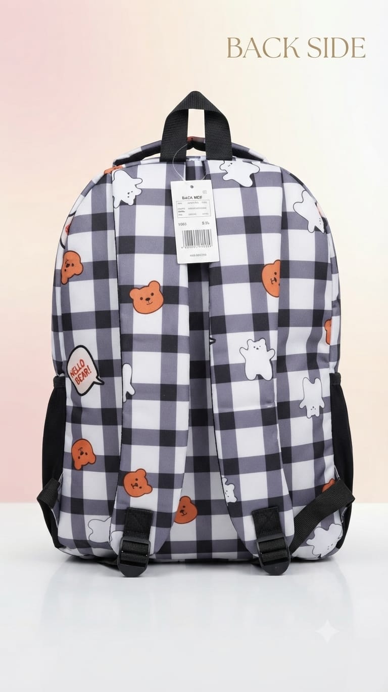 Imported Pure Cotton Backpack for Women & Girls | Multi-Compartment School & College Bag