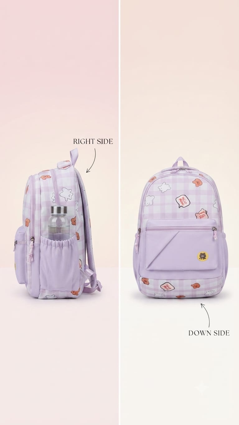 Imported Pure Cotton Backpack for Women & Girls | Multi-Compartment School & College Bag