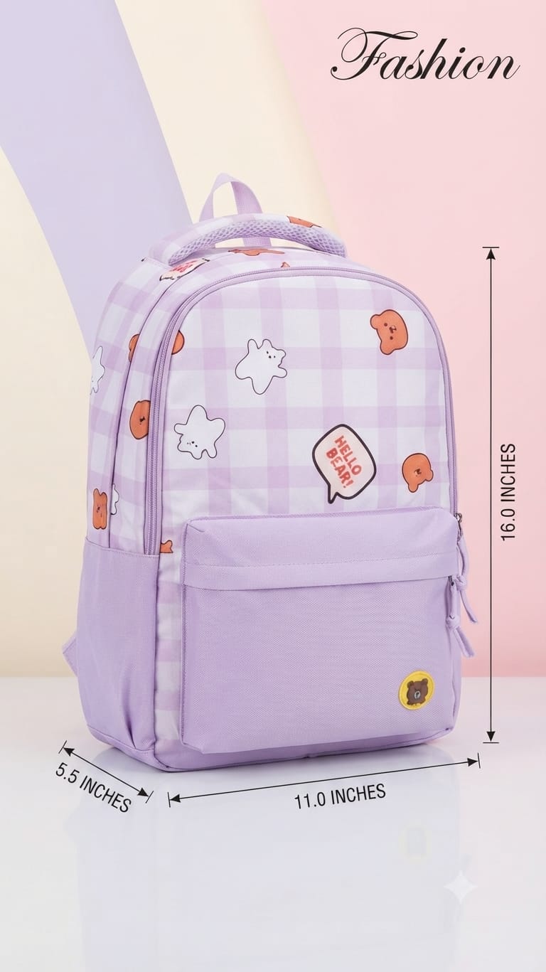 Imported Pure Cotton Backpack for Women & Girls | Multi-Compartment School & College Bag