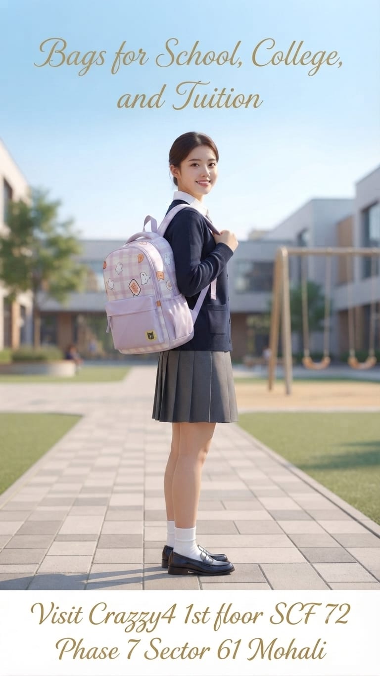 Imported Pure Cotton Backpack for Women & Girls | Multi-Compartment School & College Bag