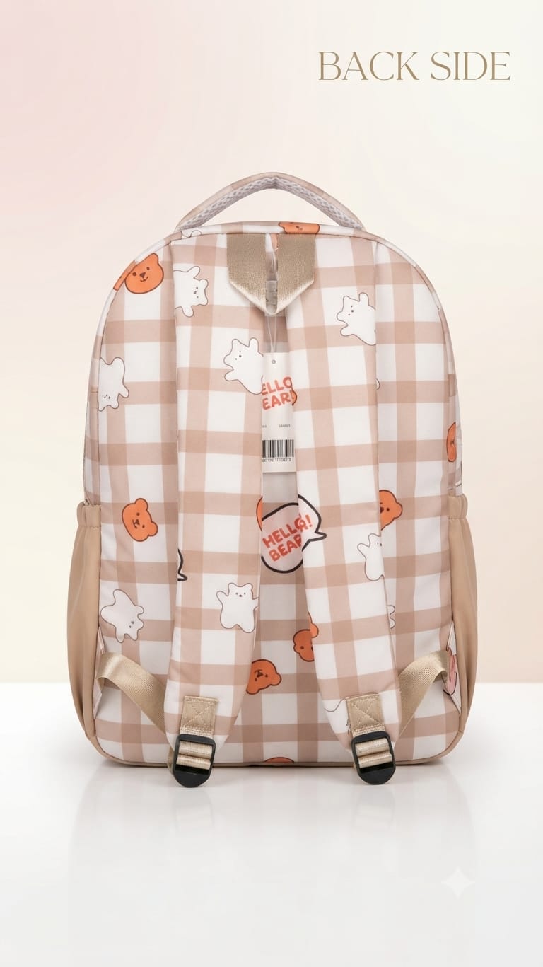 Imported Pure Cotton Backpack for Women & Girls | Multi-Compartment School & College Bag