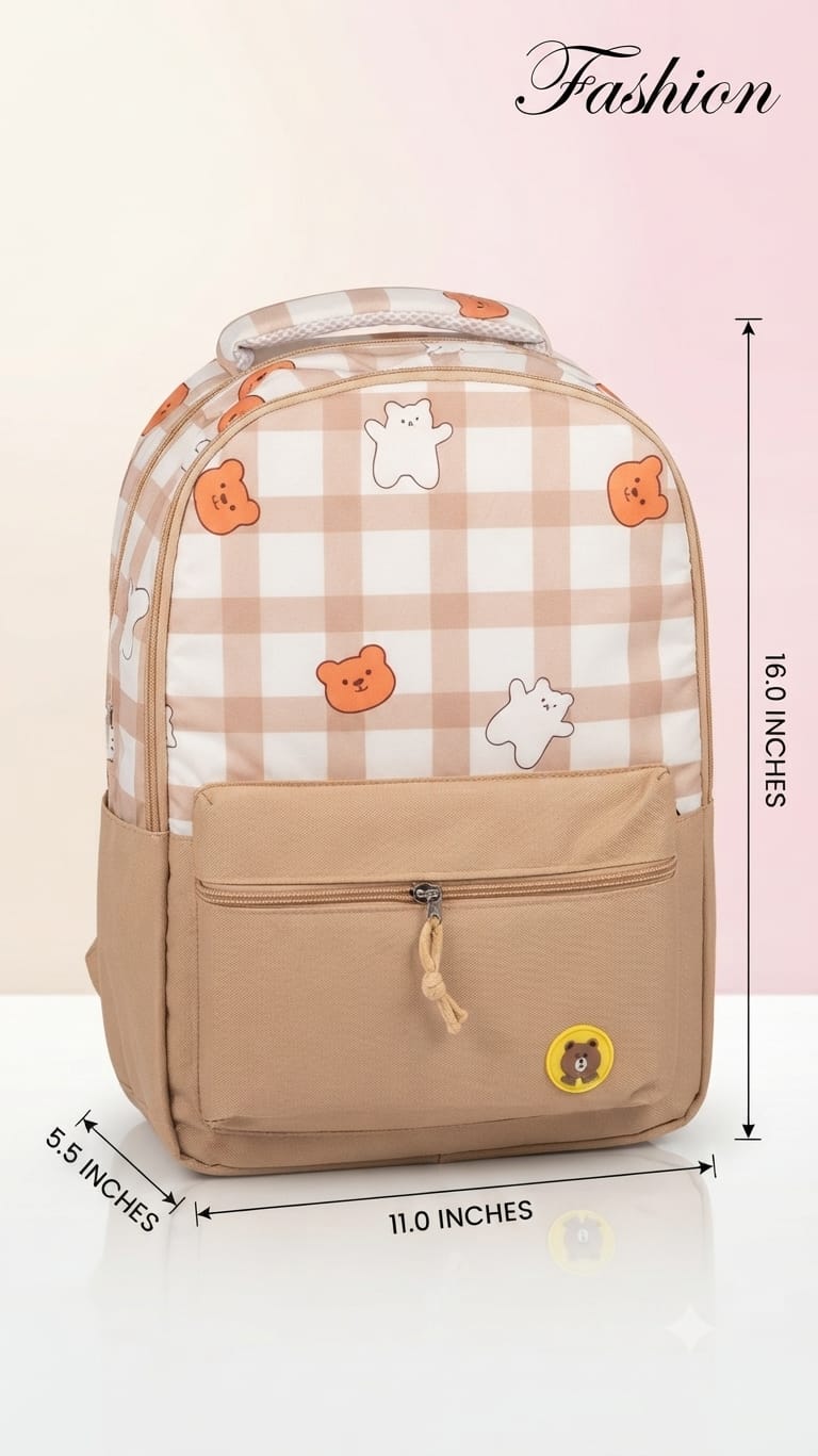 Imported Pure Cotton Backpack for Women & Girls | Multi-Compartment School & College Bag