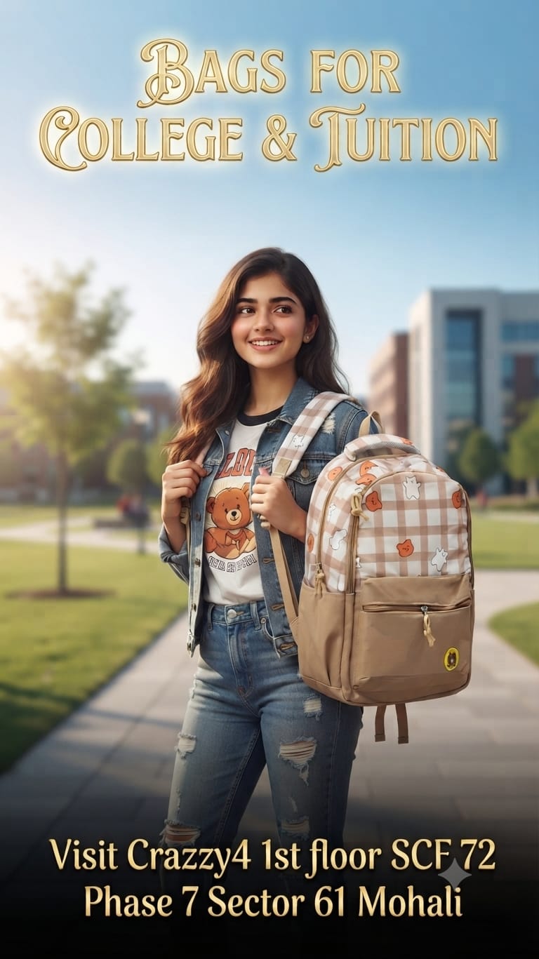 Imported Pure Cotton Backpack for Women & Girls | Multi-Compartment School & College Bag