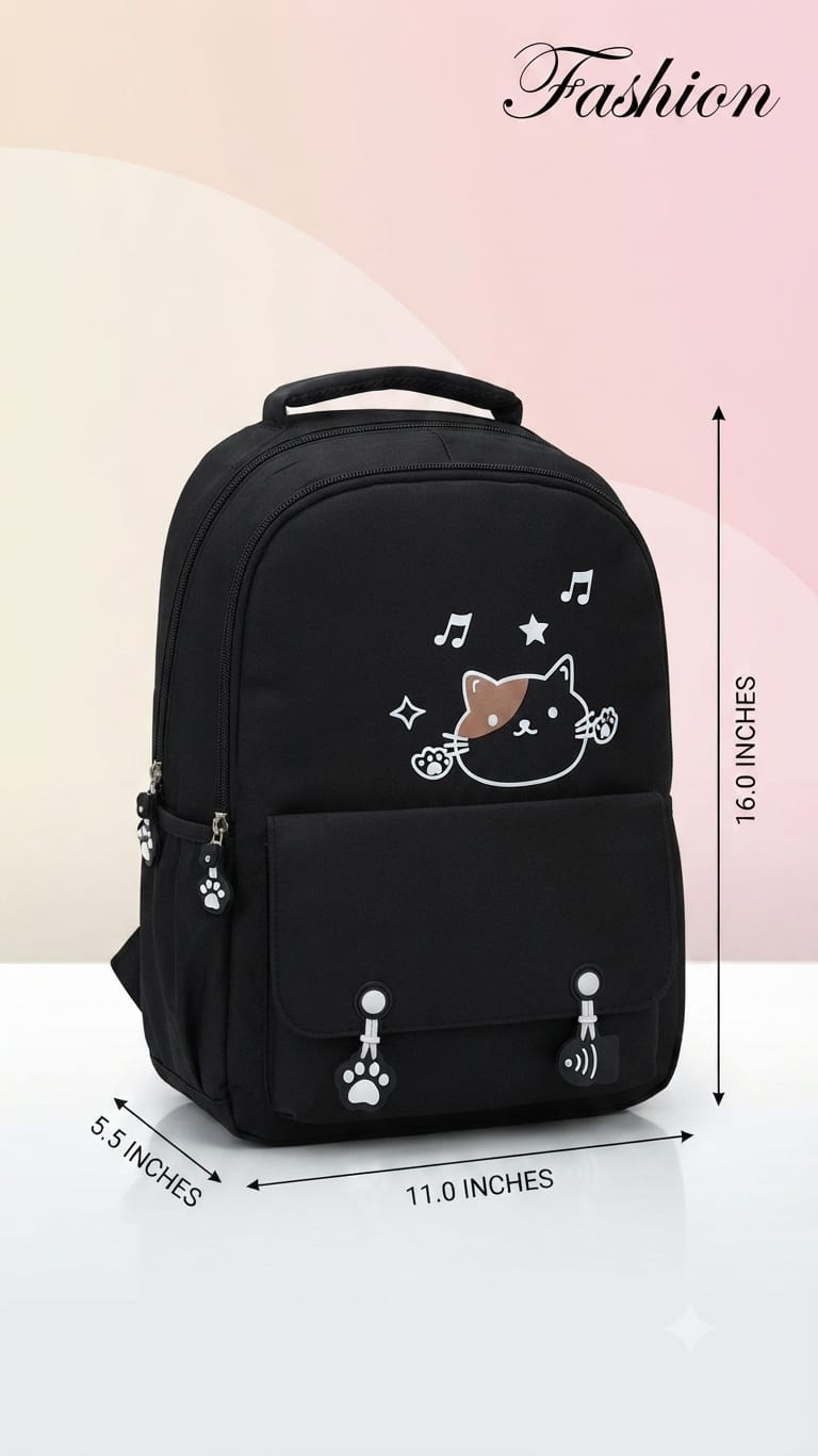 Imported Pure Cotton Backpack for Women & Girls | Multi-Compartment School & College Bag