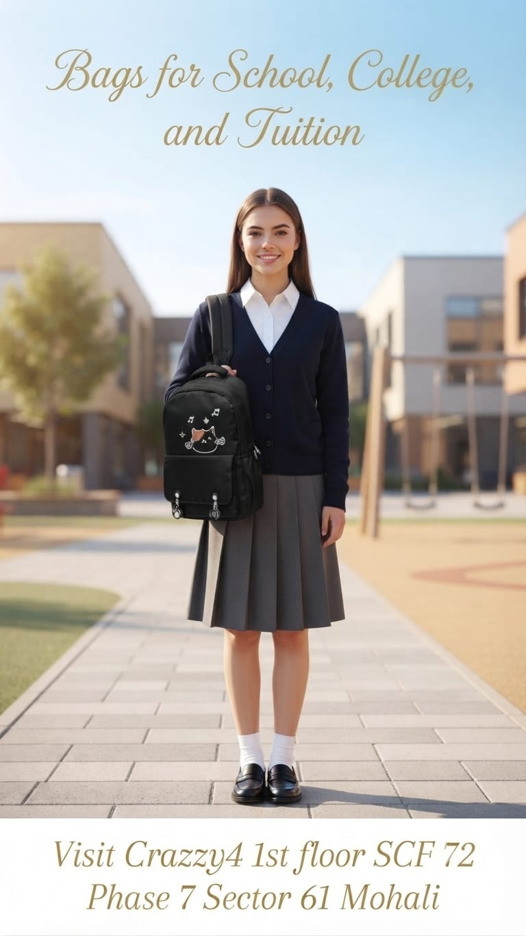 Imported Pure Cotton Backpack for Women & Girls | Multi-Compartment School & College Bag