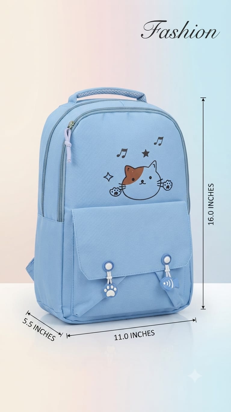 Imported Pure Cotton Backpack for Women & Girls | Multi-Compartment School & College Bag