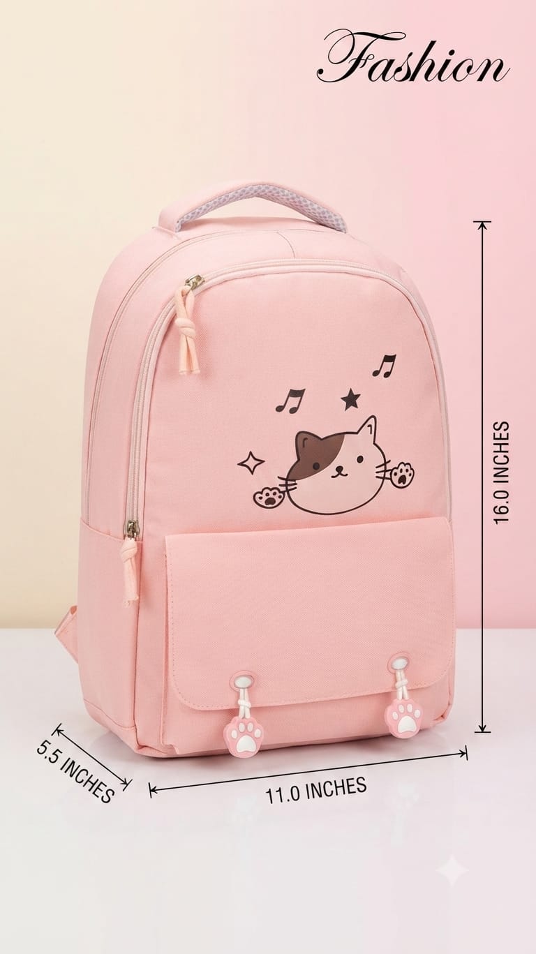 Imported Pure Cotton Backpack for Women & Girls | Multi-Compartment School & College Bag