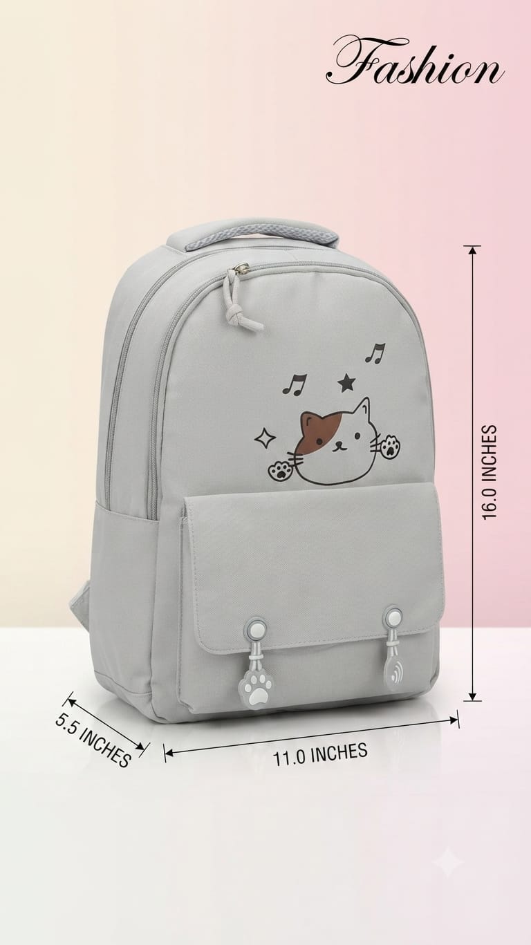 Imported Pure Cotton Backpack for Women & Girls | Multi-Compartment School & College Bag
