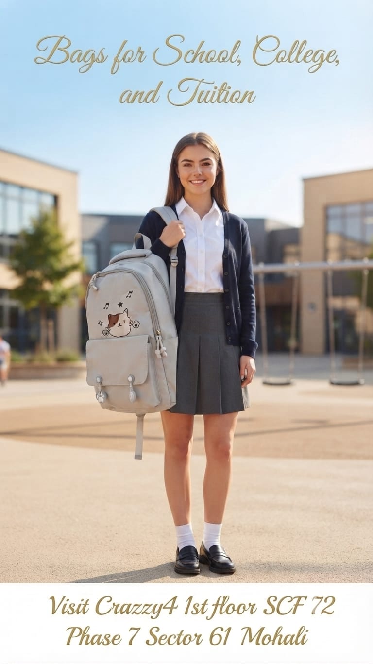 Imported Pure Cotton Backpack for Women & Girls | Multi-Compartment School & College Bag