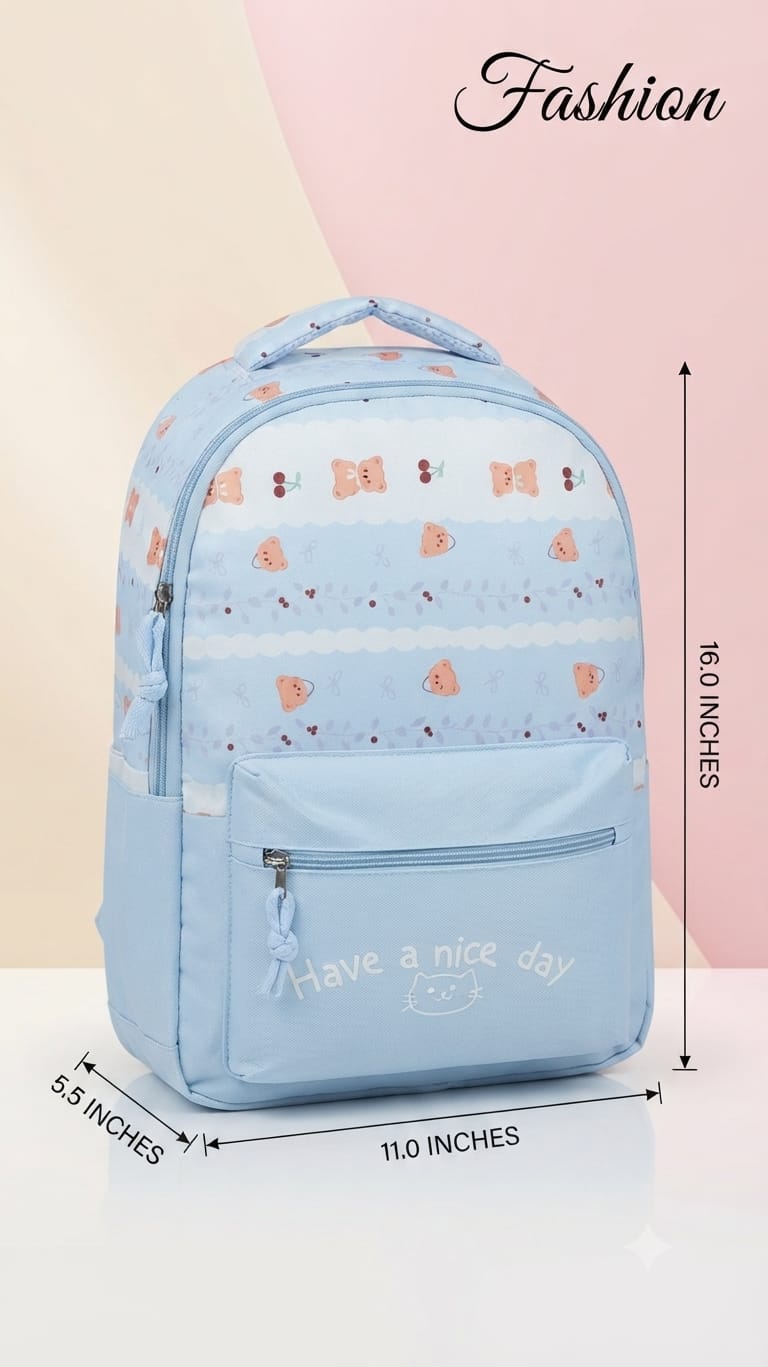 Imported Pure Cotton Backpack for Women & Girls | Multi-Compartment School & College Bag