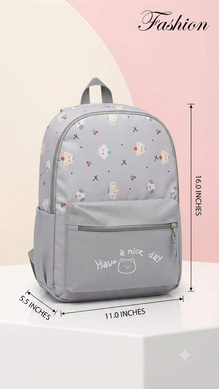 Imported Pure Cotton Backpack for Women & Girls | Multi-Compartment School & College Bag