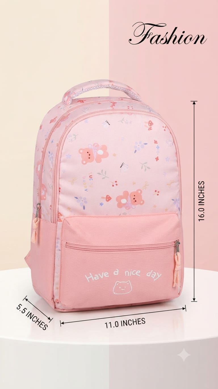 Imported Pure Cotton Backpack for Women & Girls | Multi-Compartment School & College Bag