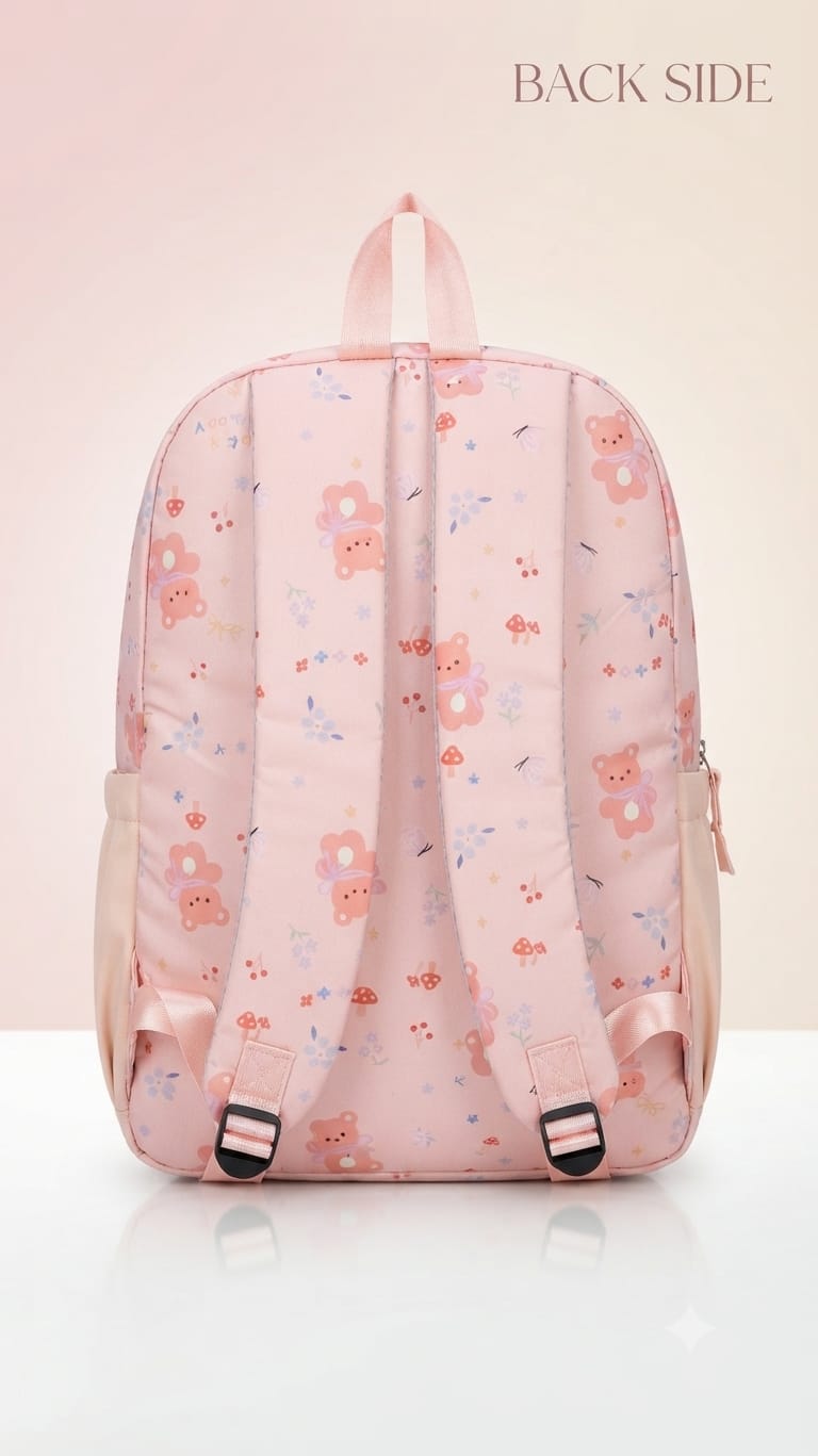 Imported Pure Cotton Backpack for Women & Girls | Multi-Compartment School & College Bag