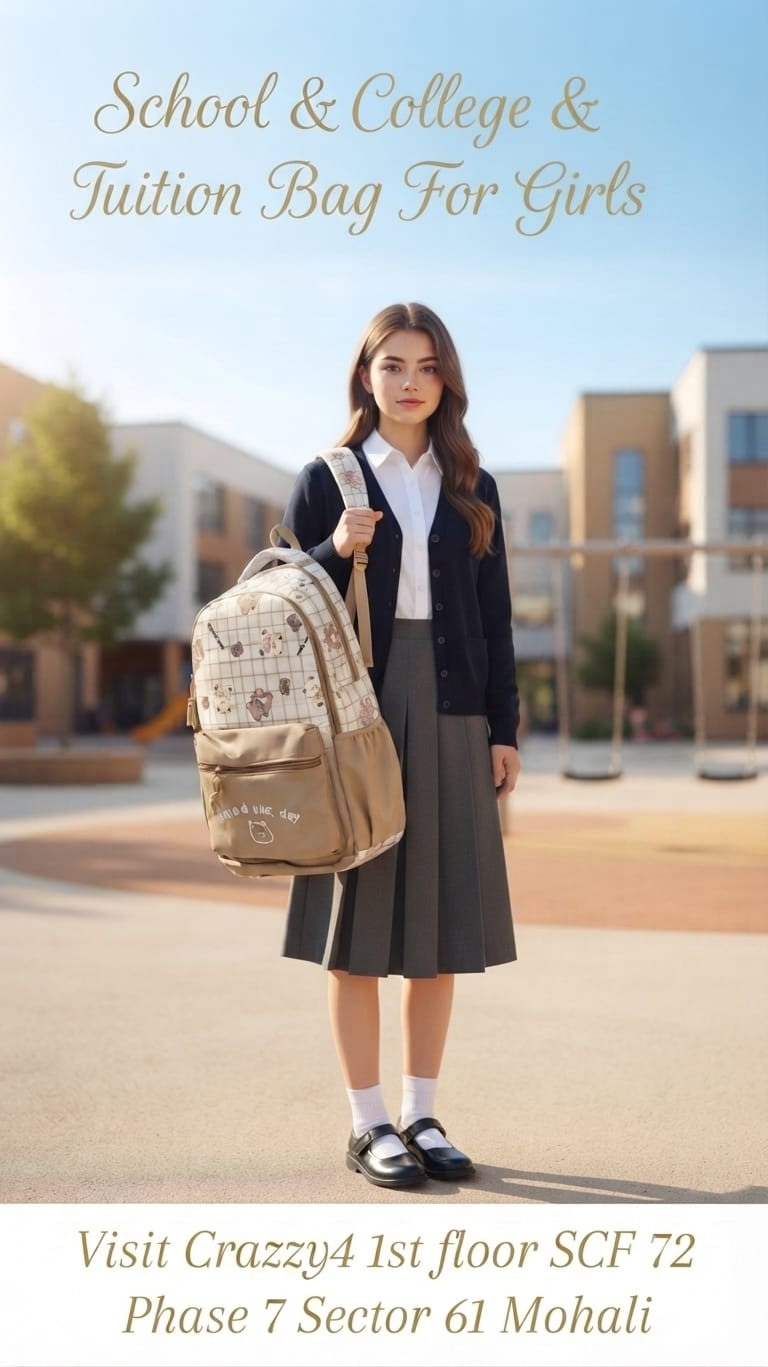 Imported Pure Cotton Backpack for Women & Girls | Multi-Compartment School & College Bag