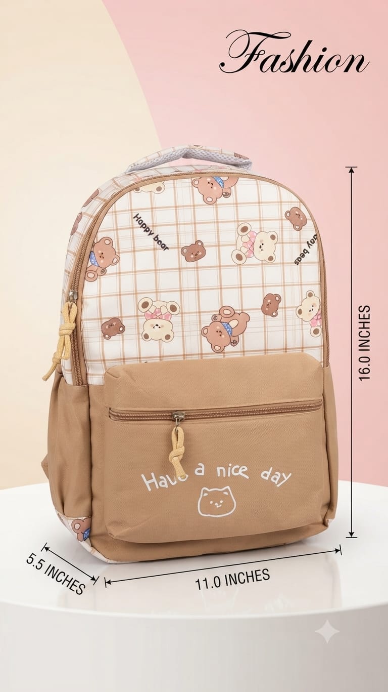 Imported Pure Cotton Backpack for Women & Girls | Multi-Compartment School & College Bag