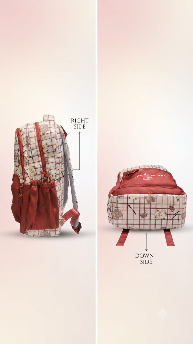 Imported Pure Cotton Backpack for Women & Girls | Multi-Compartment School & College Bag