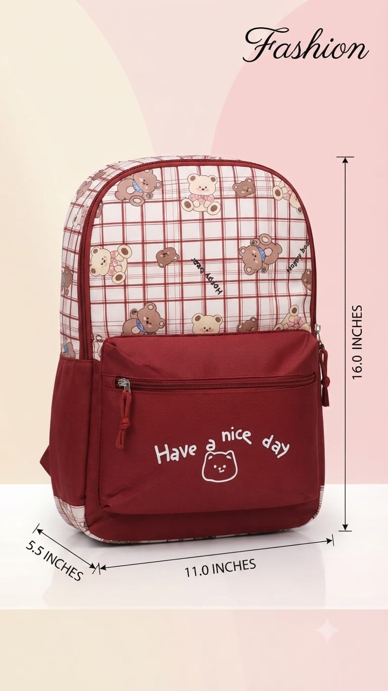 Imported Pure Cotton Backpack for Women & Girls | Multi-Compartment School & College Bag