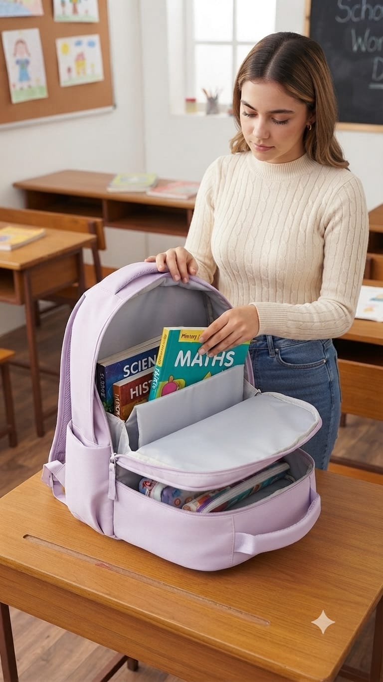Imported Pure Cotton Backpack for Women & Girls | Stylish Multi-Pocket School & College Travel Bag