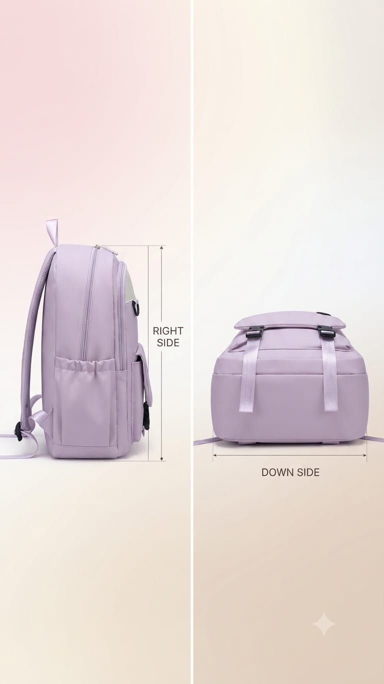 Imported Pure Cotton Backpack for Women & Girls | Stylish Multi-Pocket School & College Travel Bag