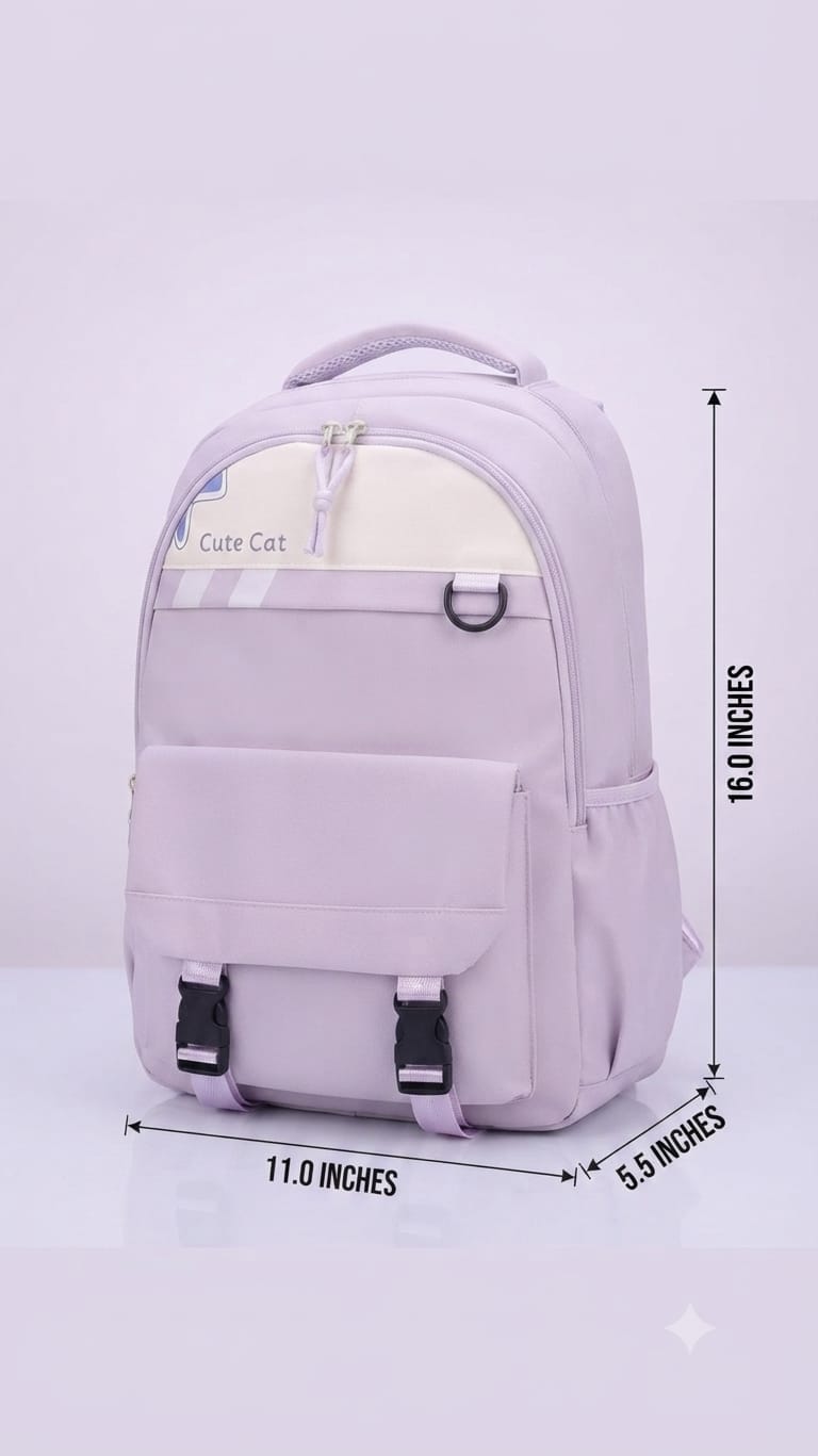 Imported Pure Cotton Backpack for Women & Girls | Stylish Multi-Pocket School & College Travel Bag