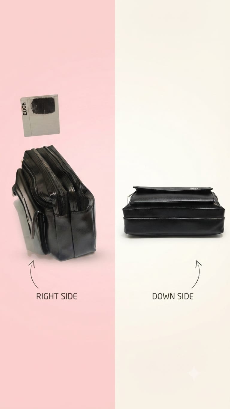 Edge Men's PU Leather Shagun & Cash Kit | Multi-Zip Organizer Pouch for Weddings & Office