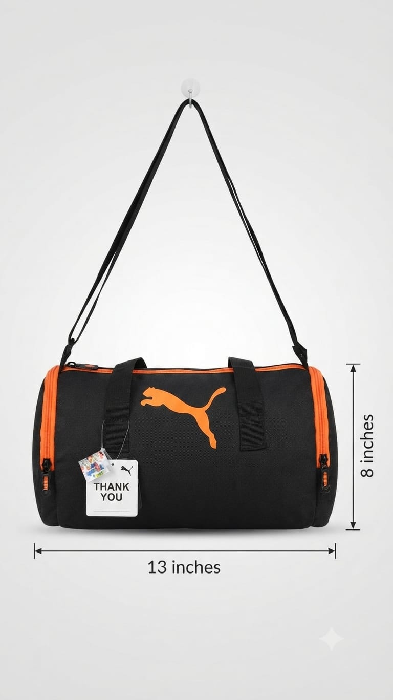 Sport Men's Pure Cotton Gym Bag | Compact Multi-Compartment Fitness Duffle (Puma / Nike / Adidas style)