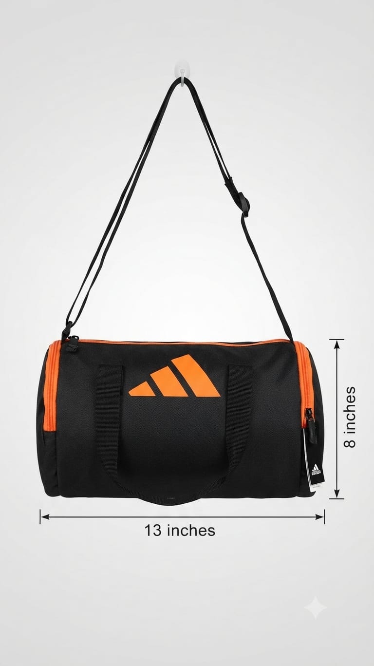 Sport Men's Pure Cotton Gym Bag | Compact Multi-Compartment Fitness Duffle (Puma / Nike / Adidas style)