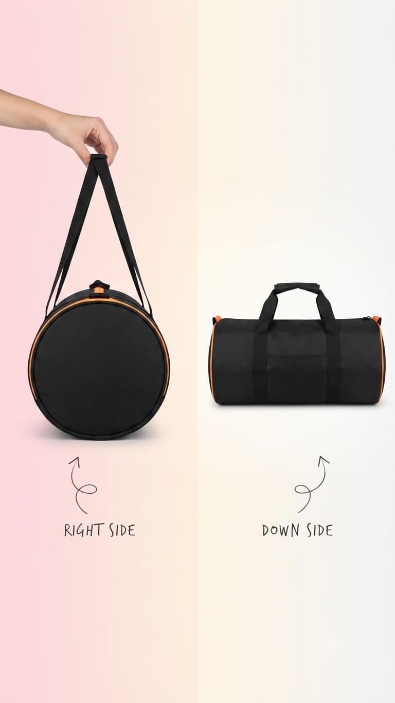 Sport Men's Pure Cotton Gym Bag | Compact Multi-Compartment Fitness Duffle (Puma / Nike / Adidas style)