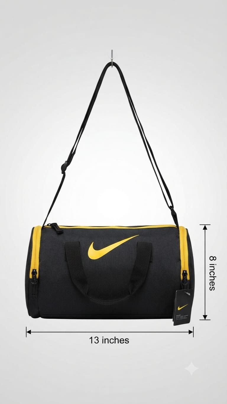 Sport Men's Pure Cotton Gym Bag | Compact Multi-Compartment Fitness Duffle (Puma / Nike / Adidas style)