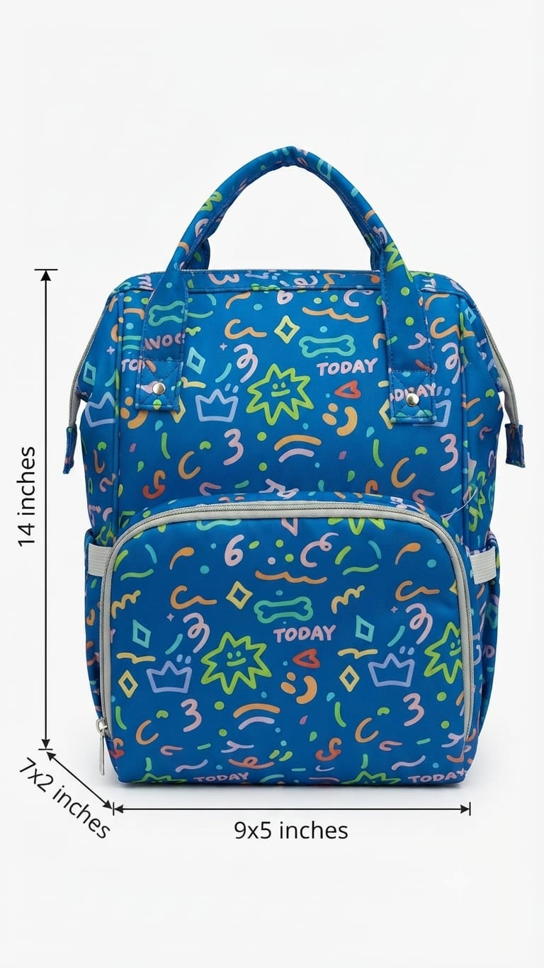 EDGE Pure Cotton Baby Backpack | Multi-Pocket Travel & Shopping Bag for Parents