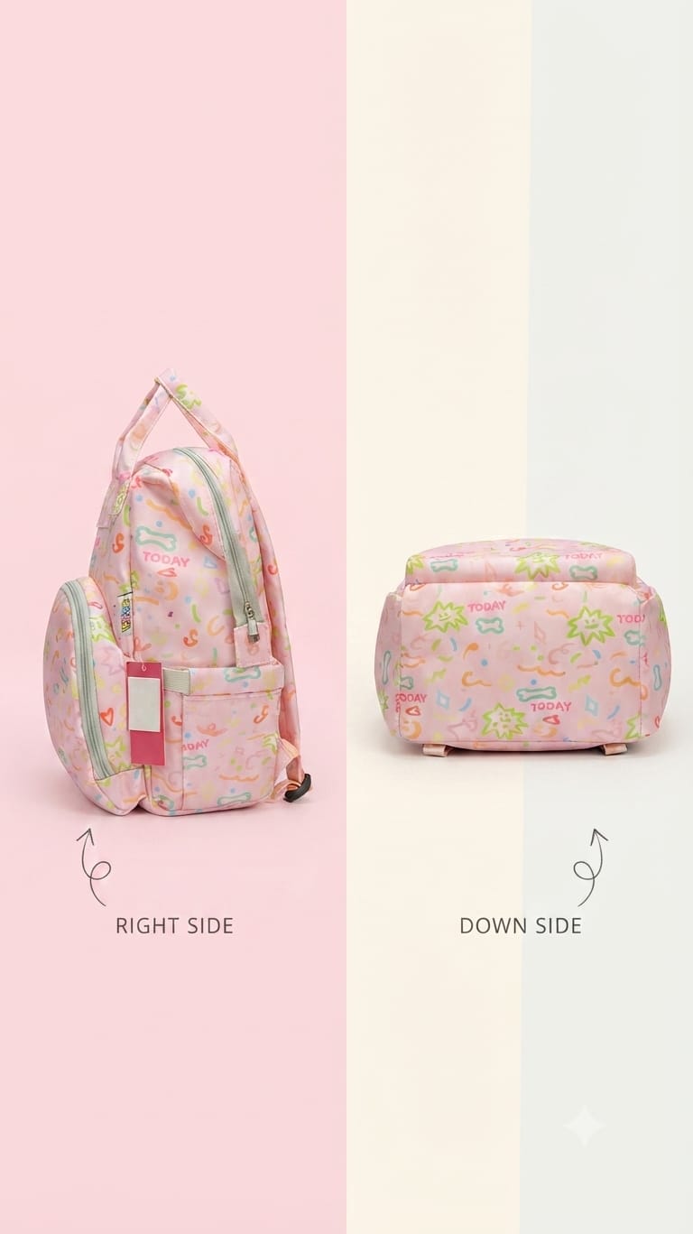 EDGE Pure Cotton Baby Backpack | Multi-Pocket Travel & Shopping Bag for Parents