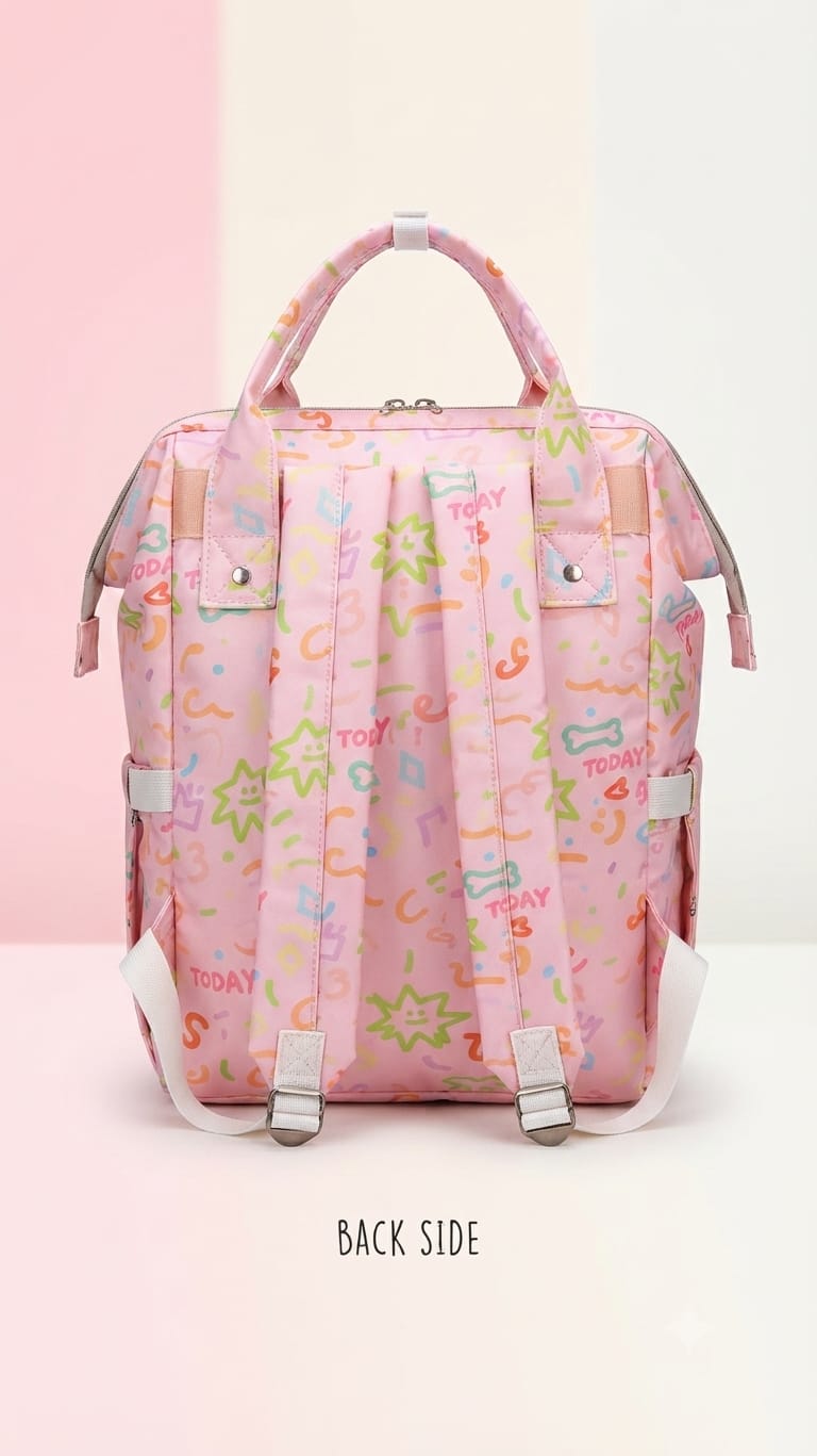 EDGE Pure Cotton Baby Backpack | Multi-Pocket Travel & Shopping Bag for Parents