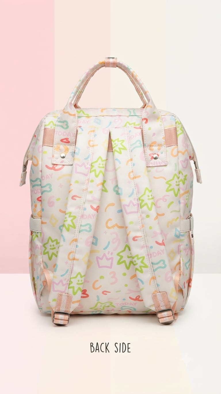EDGE Pure Cotton Baby Backpack | Multi-Pocket Travel & Shopping Bag for Parents