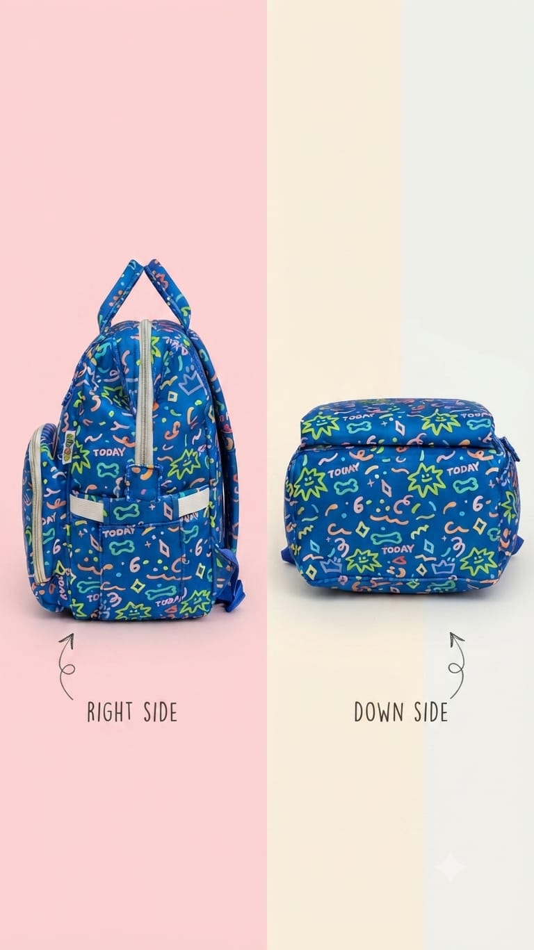 EDGE Pure Cotton Baby Backpack | Multi-Pocket Travel & Shopping Bag for Parents