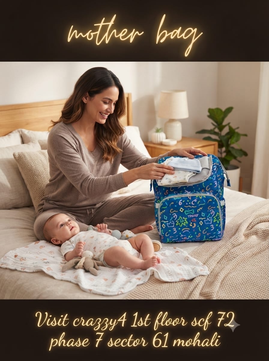 EDGE Pure Cotton Baby Backpack | Multi-Pocket Travel & Shopping Bag for Parents