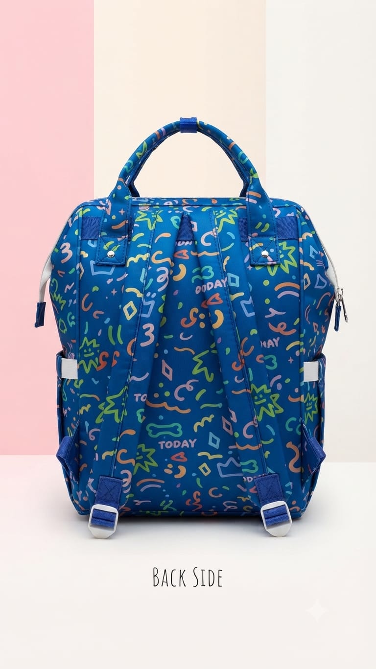 EDGE Pure Cotton Baby Backpack | Multi-Pocket Travel & Shopping Bag for Parents