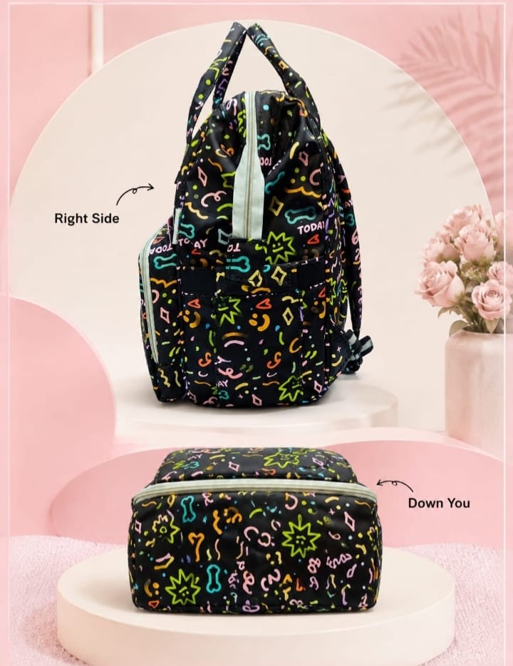 EDGE Pure Cotton Baby Backpack | Multi-Pocket Travel & Shopping Bag for Parents