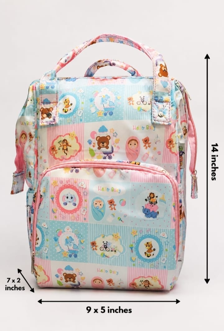 Little Munchkins Pure Cotton Baby Backpack | Multi-Pocket Travel & Shopping Bag for Parents