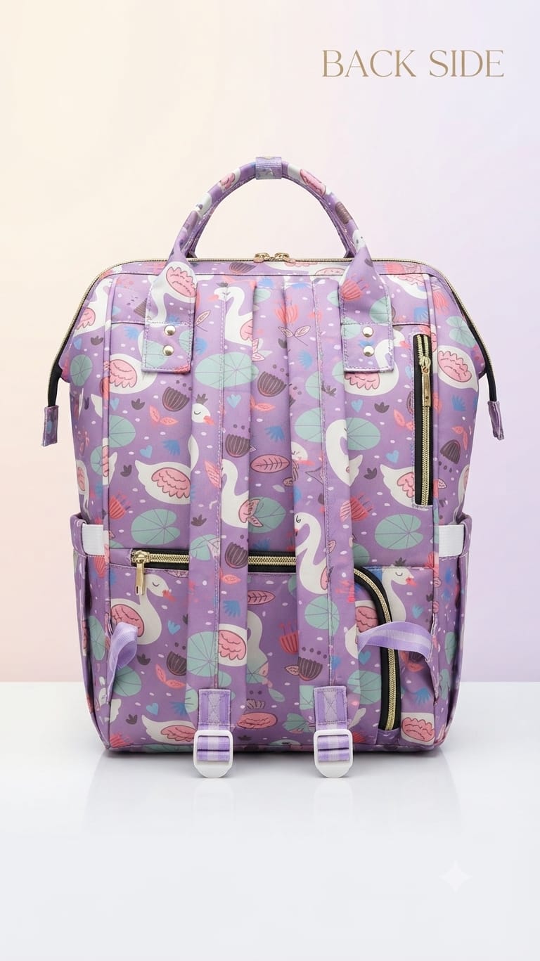 Little Munchkins Pure Cotton Baby Backpack | Multi-Pocket Travel & Shopping Bag for Parents