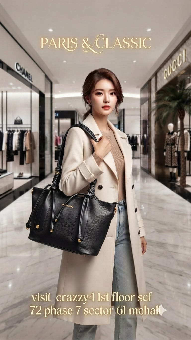 Peris & Classic Premium PU Leather Standing Tote Bag | Multi-Compartment College, Office & Travel Bag