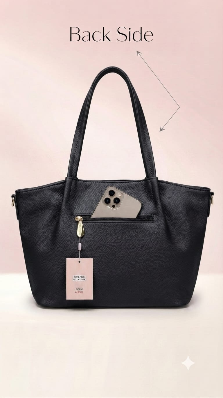 Peris & Classic Premium PU Leather Standing Tote Bag | Multi-Compartment College, Office & Travel Bag