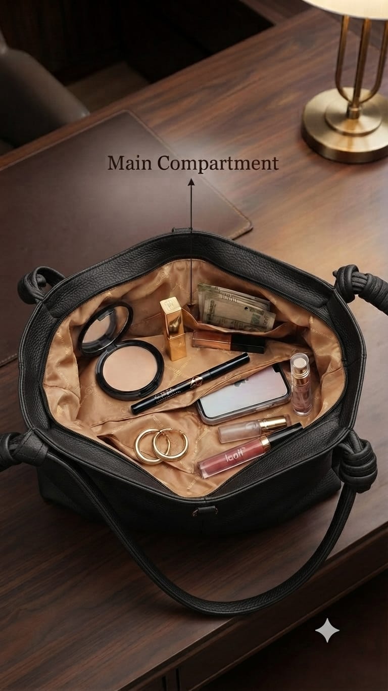 Peris & Classic Premium PU Leather Standing Tote Bag | Multi-Compartment College, Office & Travel Bag