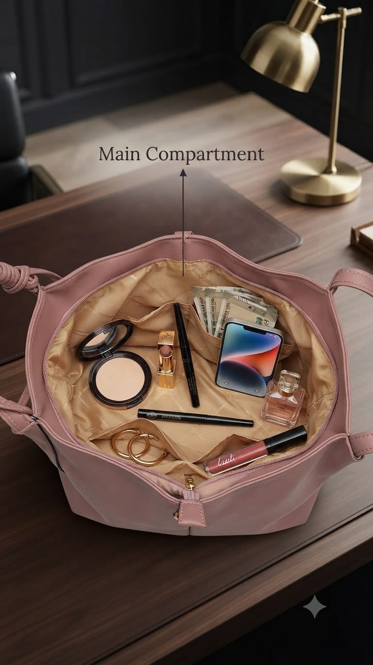 Peris & Classic Premium PU Leather Standing Tote Bag | Multi-Compartment College, Office & Travel Bag