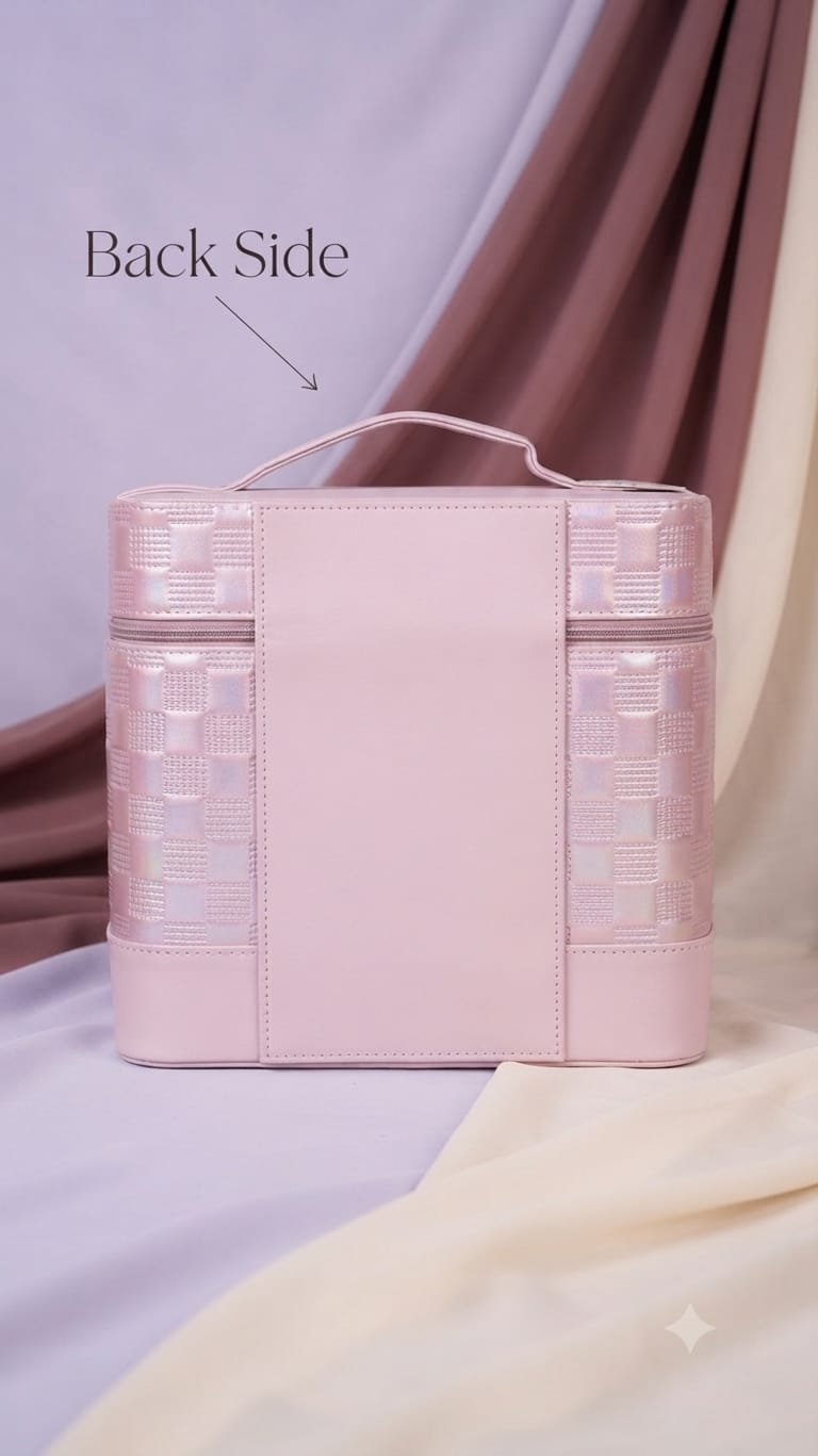 Imported Premium Quilted Vanity Bag | Multi-Compartment Makeup & Cosmetics Organizer Pouch
